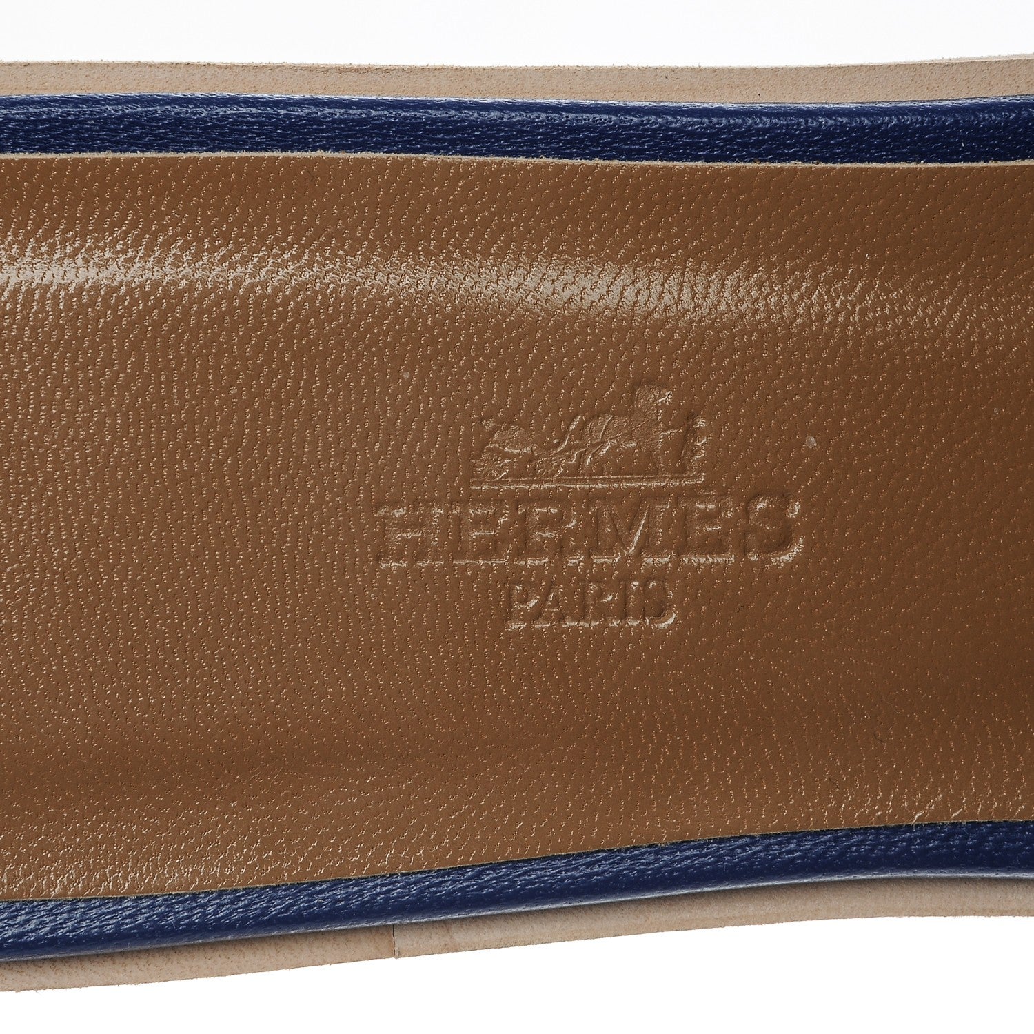 Hermes Patent Epsom Perforated Oran Sandals 41 Bleu Saphir 7 of 8
