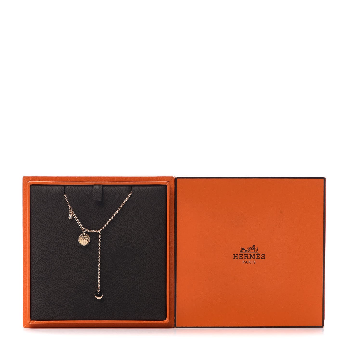 18K Rose Gold Diamond TPM Ex-Libris Pendant Necklace
