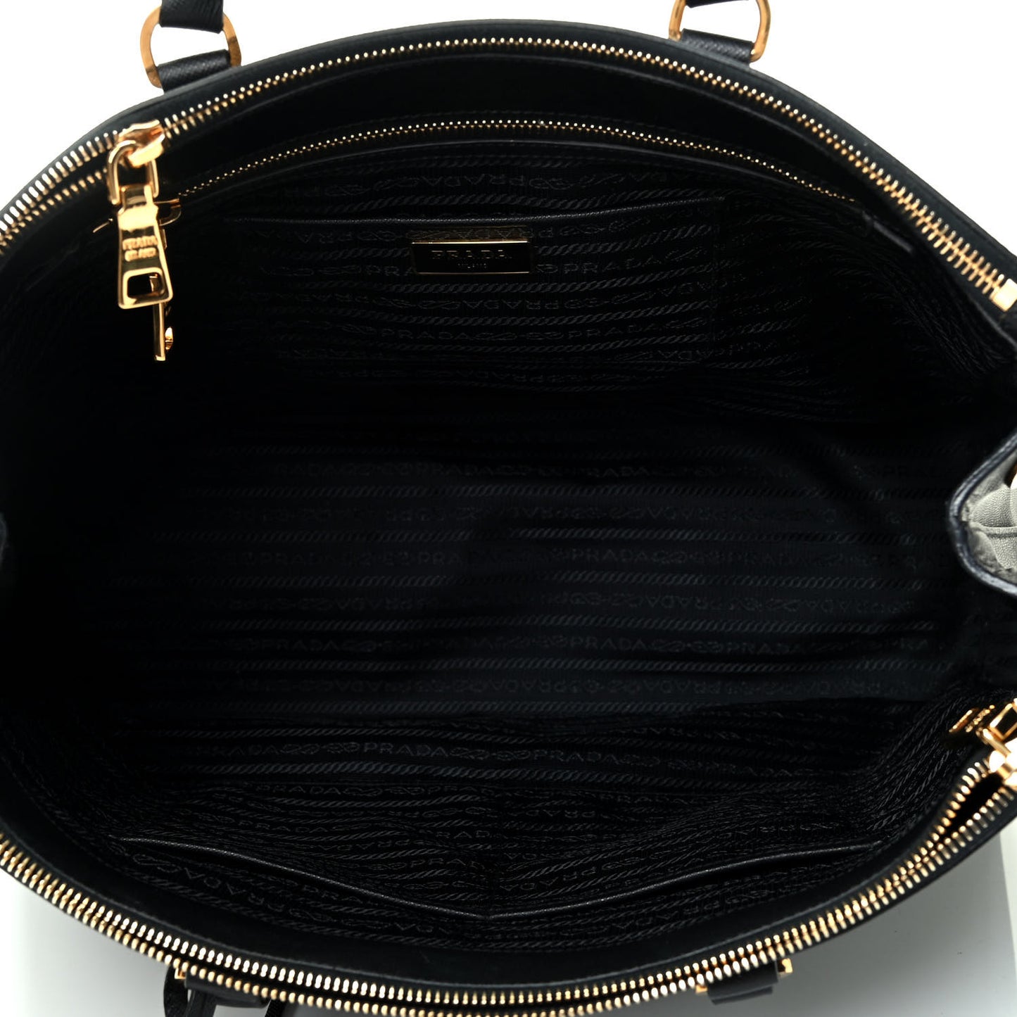 Saffiano Large Galleria Double Zip Tote Black