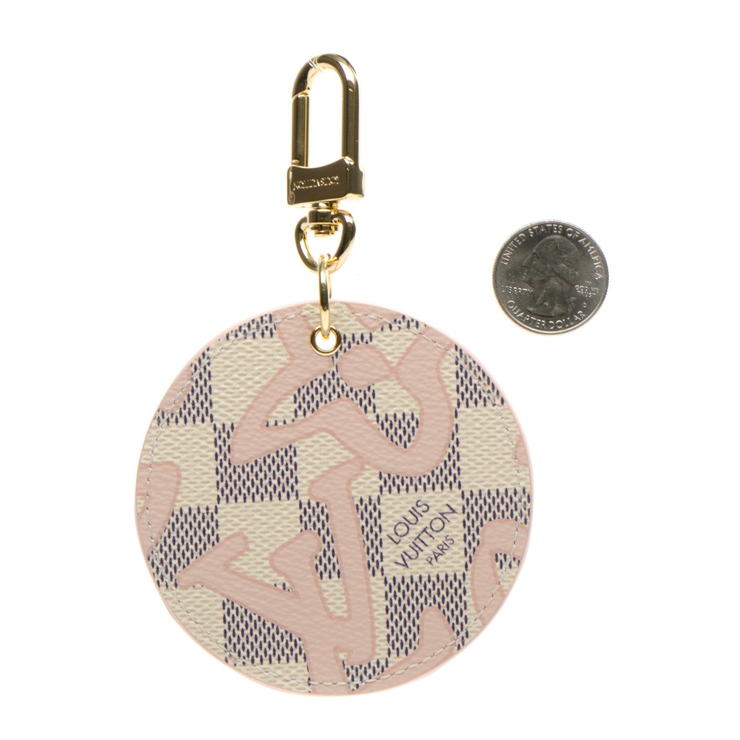 Louis Vuitton Damier Azur Tahitienne Bag Charm Key Ring 3 of 5