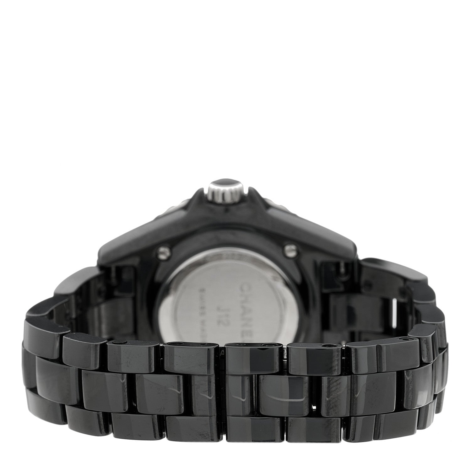 Chanel Stainless Steel Ceramic Diamond 33mm J12 Quartz Watch Black 3 of 5