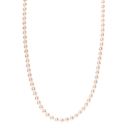 Mikimoto 14K White Gold Akoya Pearl 6-6.5mm Strand Necklace 22" 1 of 9