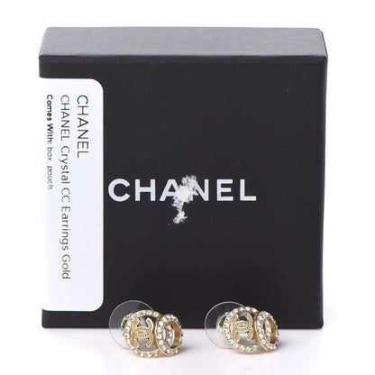 Chanel Crystal CC Earrings Gold 5 of 5