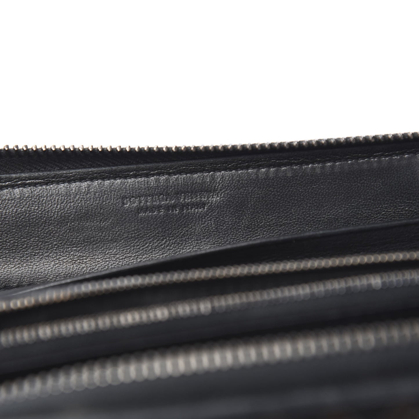 Nappa Intrecciato Zip Around Wallet Black Ebano