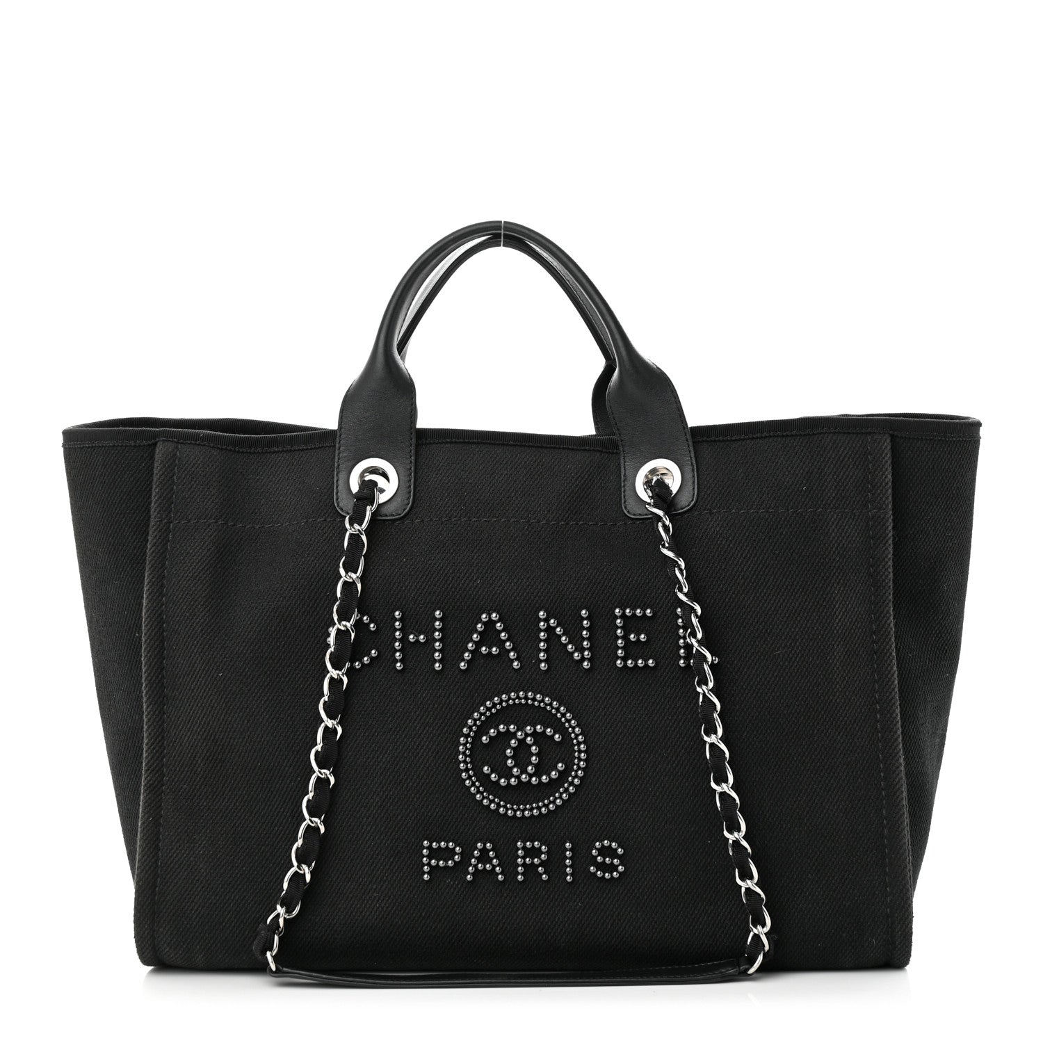 Chanel Canvas Pearl Medium Deauville Tote Black 1 of 11
