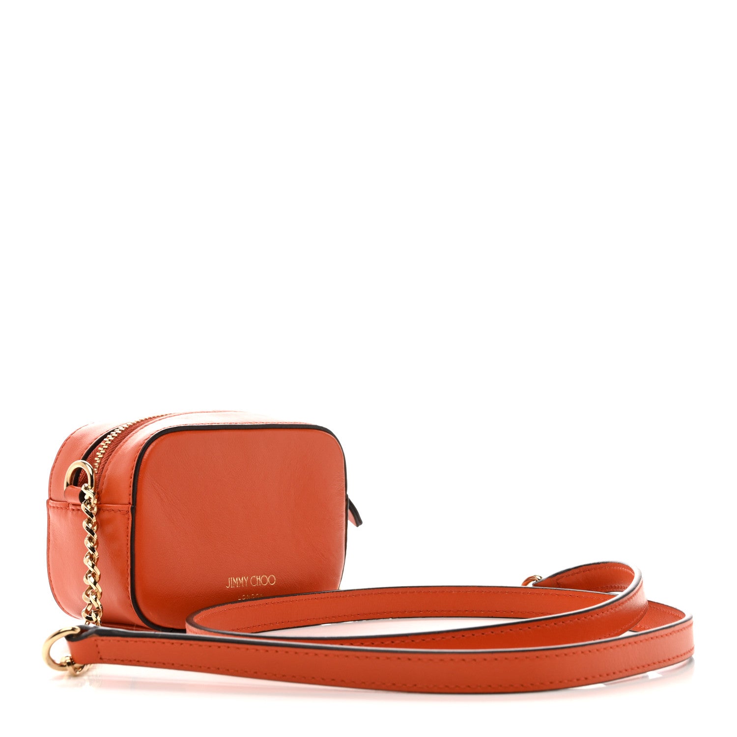 ショルダーバッグ JIMMY CHOO Micro Hale Jimmy Choo Calfskin Micro Hale Crossbody Amber Orange 1856289