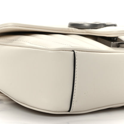 Gucci Calfskin Matelasse Aria Mini GG Marmont Shoulder Bag Mystic White 8 of 9