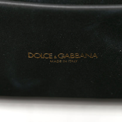 Dolce & Gabbana Metallic Calfskin Crocodile Embossed Mini Devotion Envelope Bag Silver 6 of 9