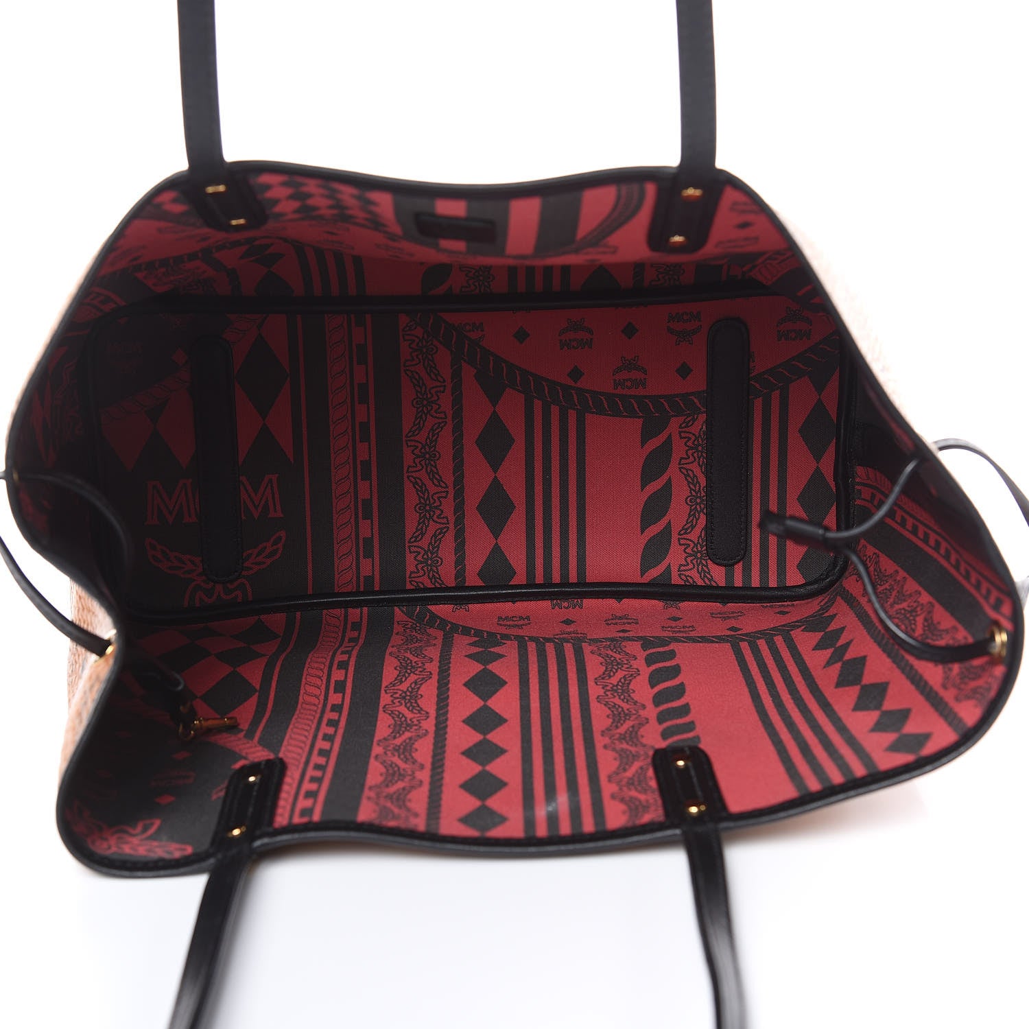 MCM Visetos Medium Project Reversible Shopper Tote Cognac 8 of 16