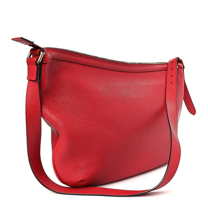 Gucci Grained Calfskin Logo Half Moon Hobo Red 3 of 9