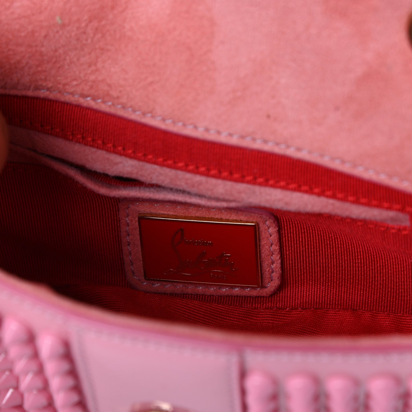 Patent Spiked Sweety Charity Crossbody Bag Rose