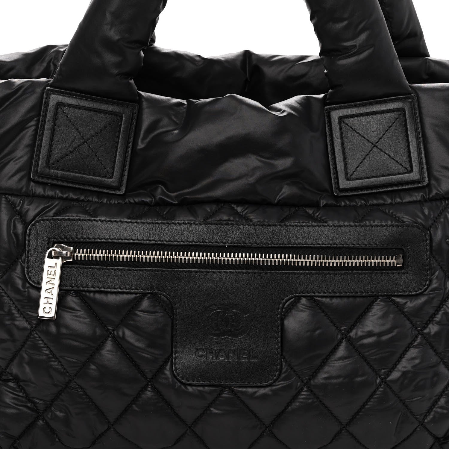 Chanel Nylon Quilted Small Coco Cocoon Tote Black 7 of 9