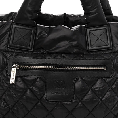 Chanel Nylon Quilted Small Coco Cocoon Tote Black 7 of 9
