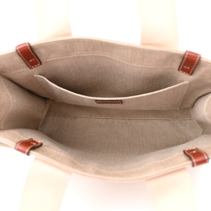 Chloe Linen Calfskin Medium Woody Ribbon Tote White Brown 5 of 17