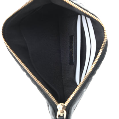 Chanel Caviar Camellia Embossed Cosmetic Pouch Black 5 of 8