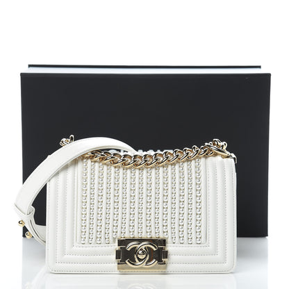 Chanel Calfskin Pearl Small Boy Flap White 16 of 16