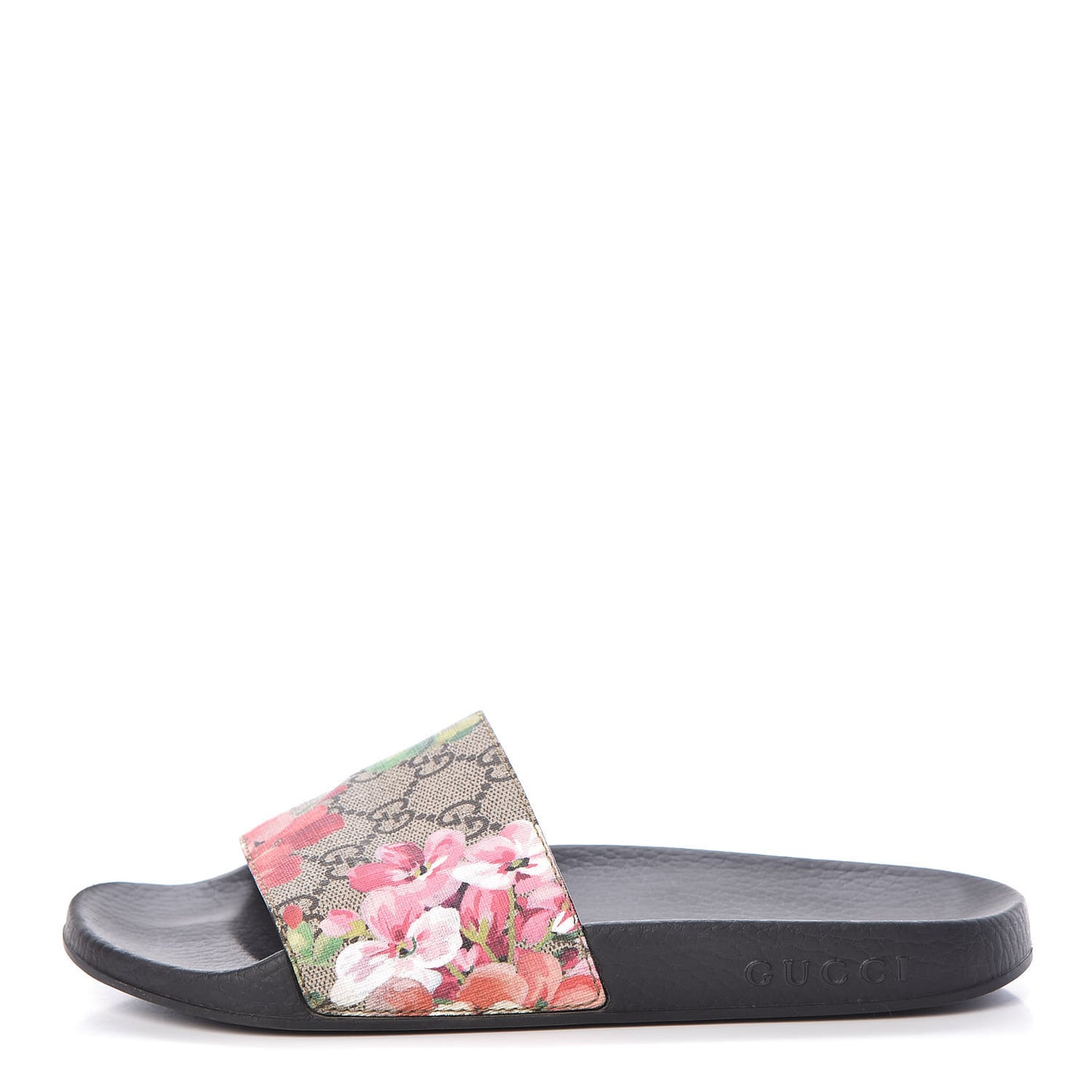 GG Supreme Monogram Blooms Slide Sandals 37 Beige Multicolor
