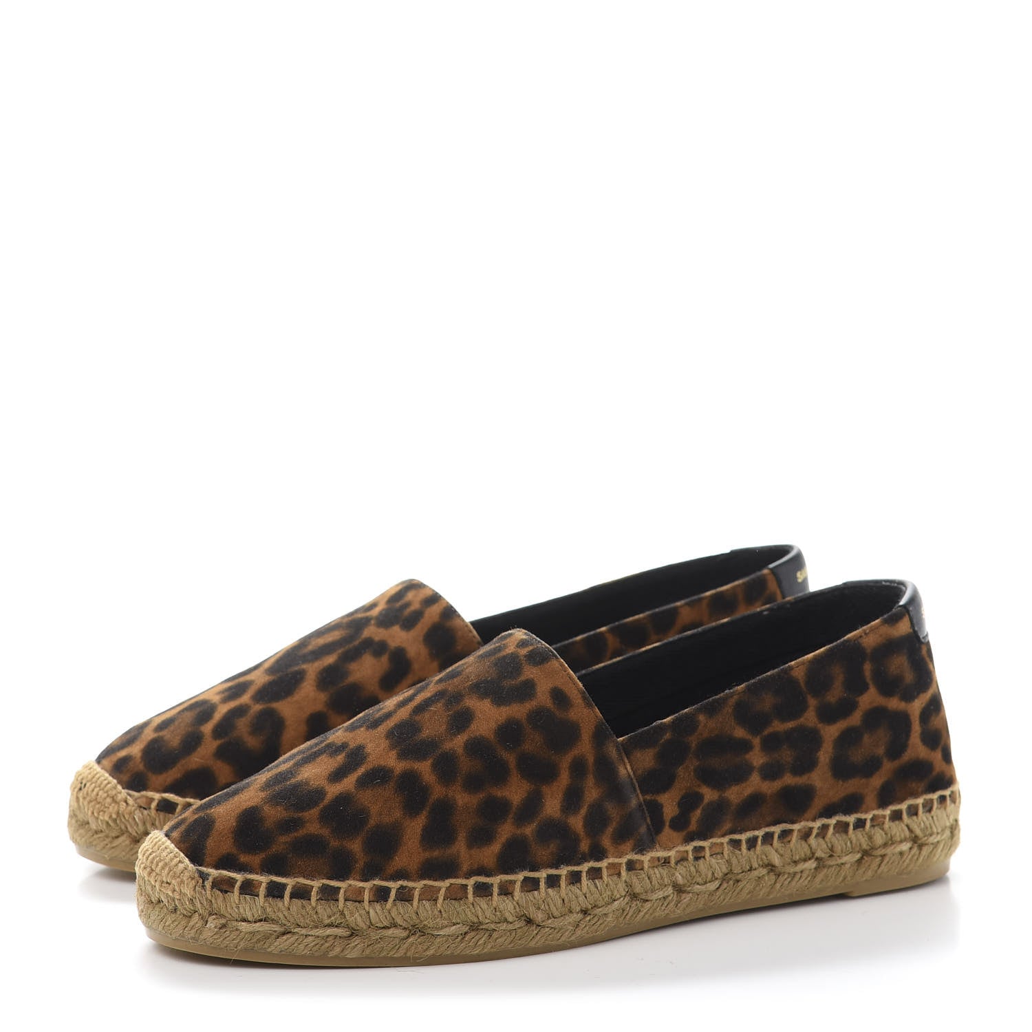 Saint Laurent Calfskin Suede Leopard Print Espadrilles 36.5 3 of 10