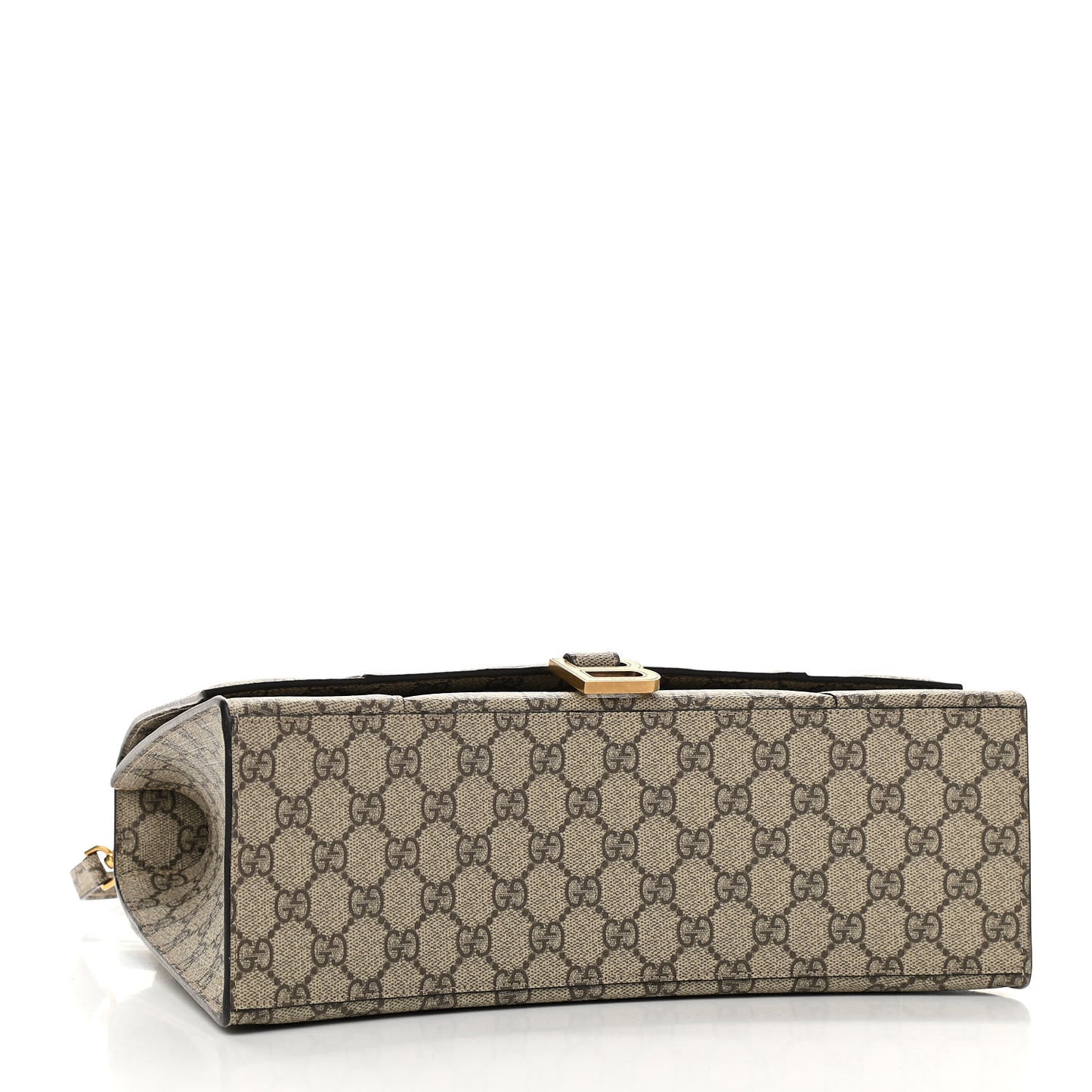 X GUCCI GG Supreme Monogram Medium Hourglass Top Handle Bag Beige Ebony