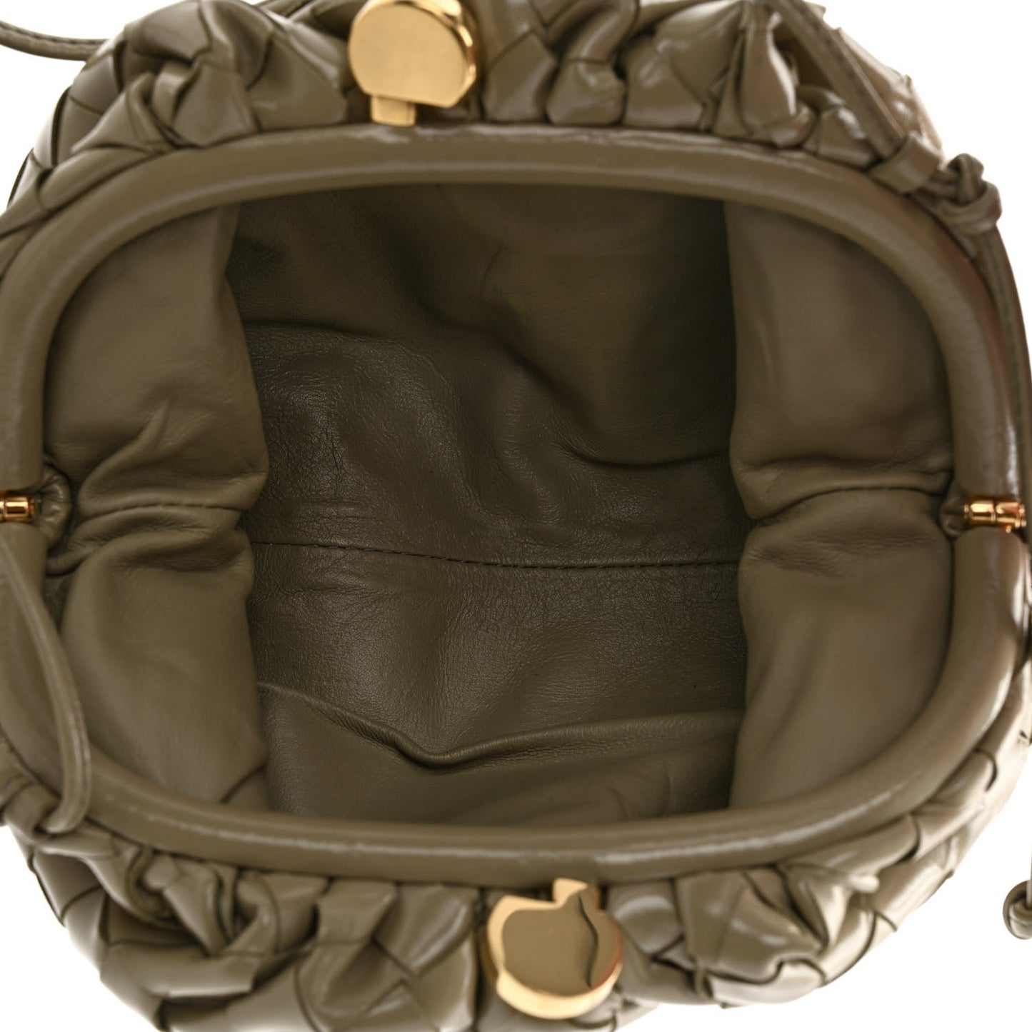 Patent Intrecciato The Mini Pouch Travertine