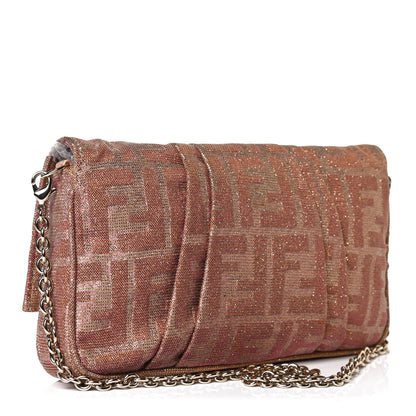 Fendi Metallic Lurex Zucca Mia Pochette Arancio 6 of 17