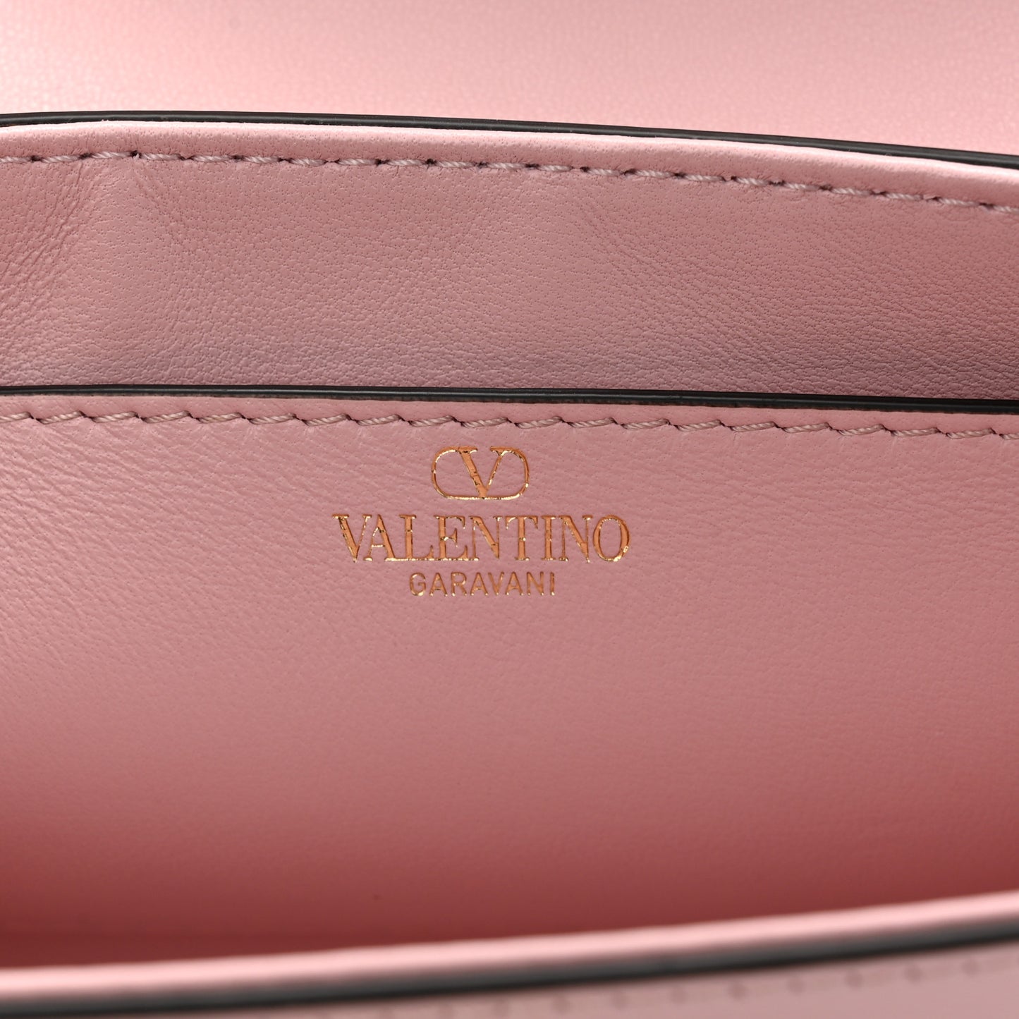 Brushed Calfskin Rockstud Flip Lock Chain Shoulder Bag Rose Quartz