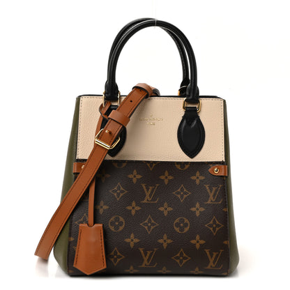 Louis Vuitton Calfskin Monogram Fold Tote PM Cream Khaki Black 1 of 9
