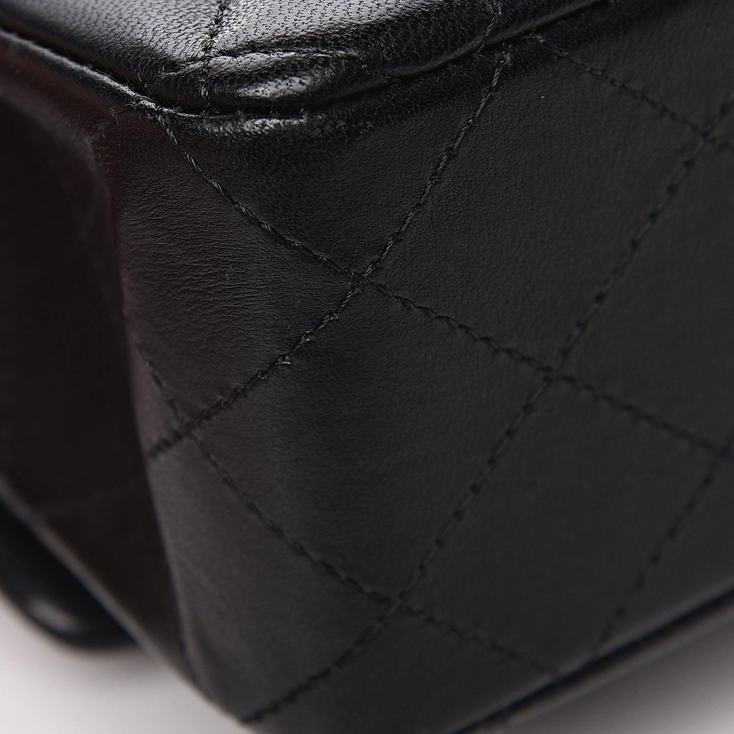 Lambskin Quilted Mini Rectangular Flap Black