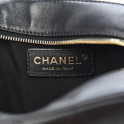 Chanel Calfskin Stitched Enamel CC Camera Case Bag Black 6 of 10