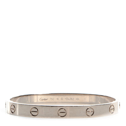 Cartier 18K White Gold LOVE Bracelet 16 1 of 6