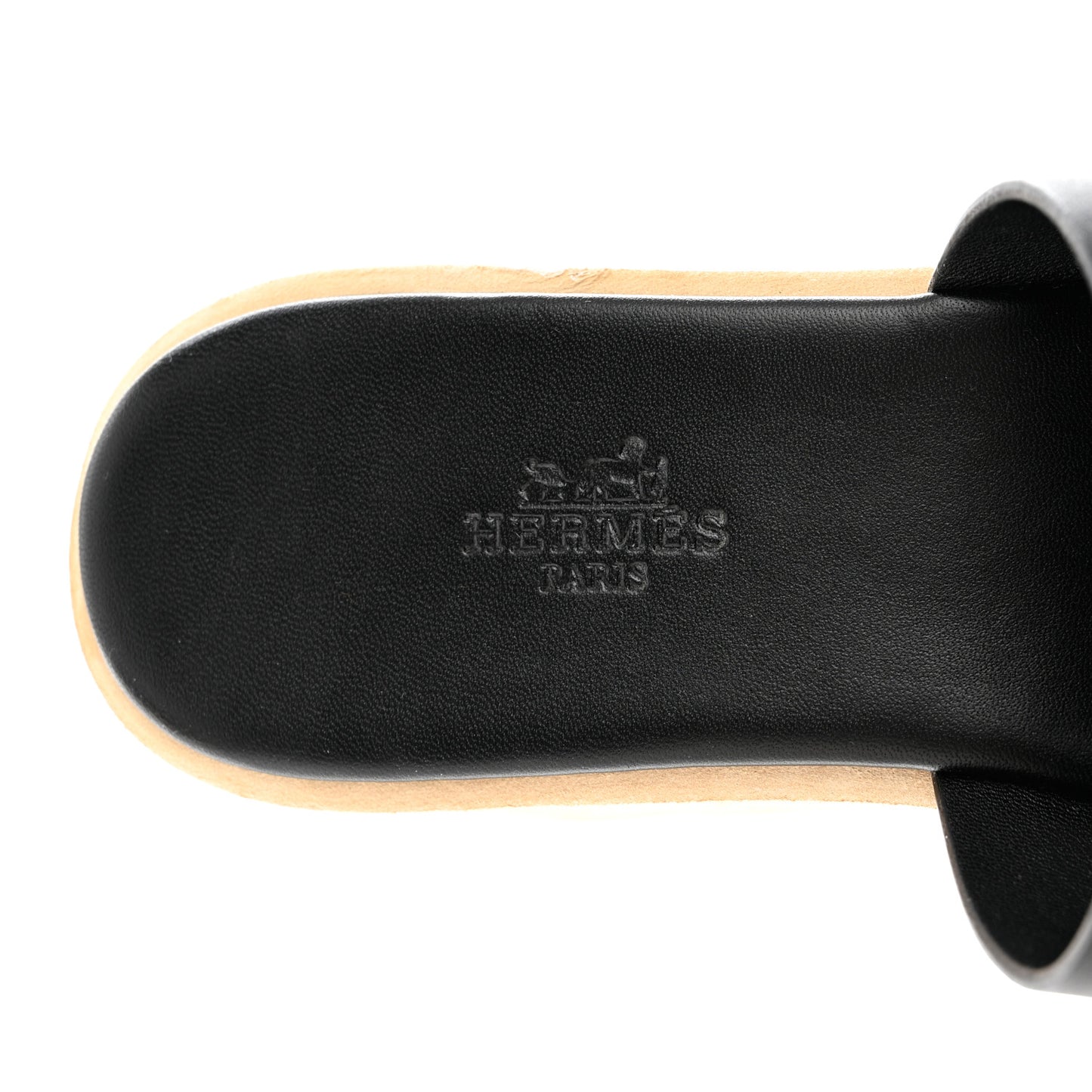 Calfskin Cork Eze 30 Sandals 36 Black