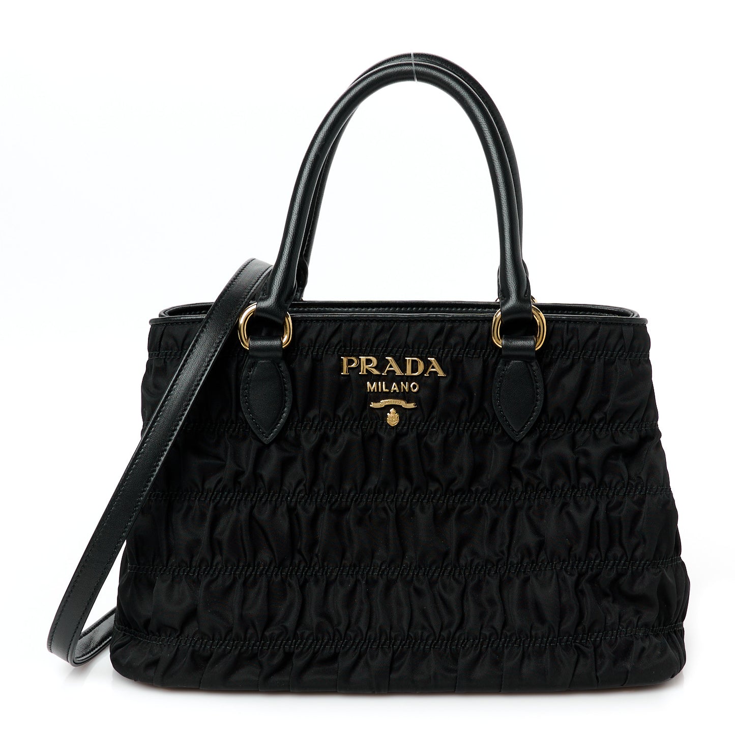 Tessuto Nylon Gaufre Small Tote Black