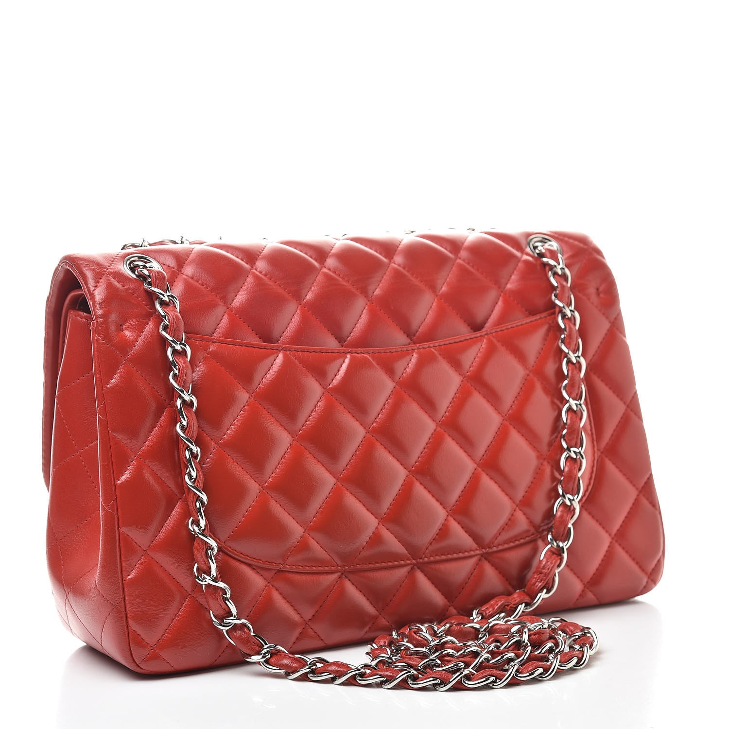 Chanel Lambskin Quilted Jumbo Double Flap Red 2 of 17