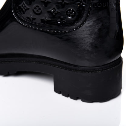 Louis Vuitton Rubber Embossed Monogram Splash Rain Boots 37 Black 10 of 12