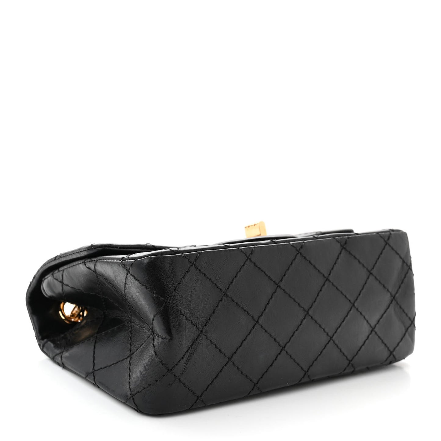 Aged Calfskin Quilted 2.55 Reissue Mini Flap Black