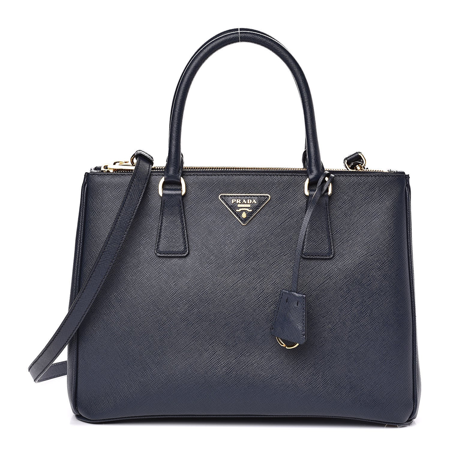 Prada Saffiano Medium Galleria Double Zip Tote Baltico 1 of 11