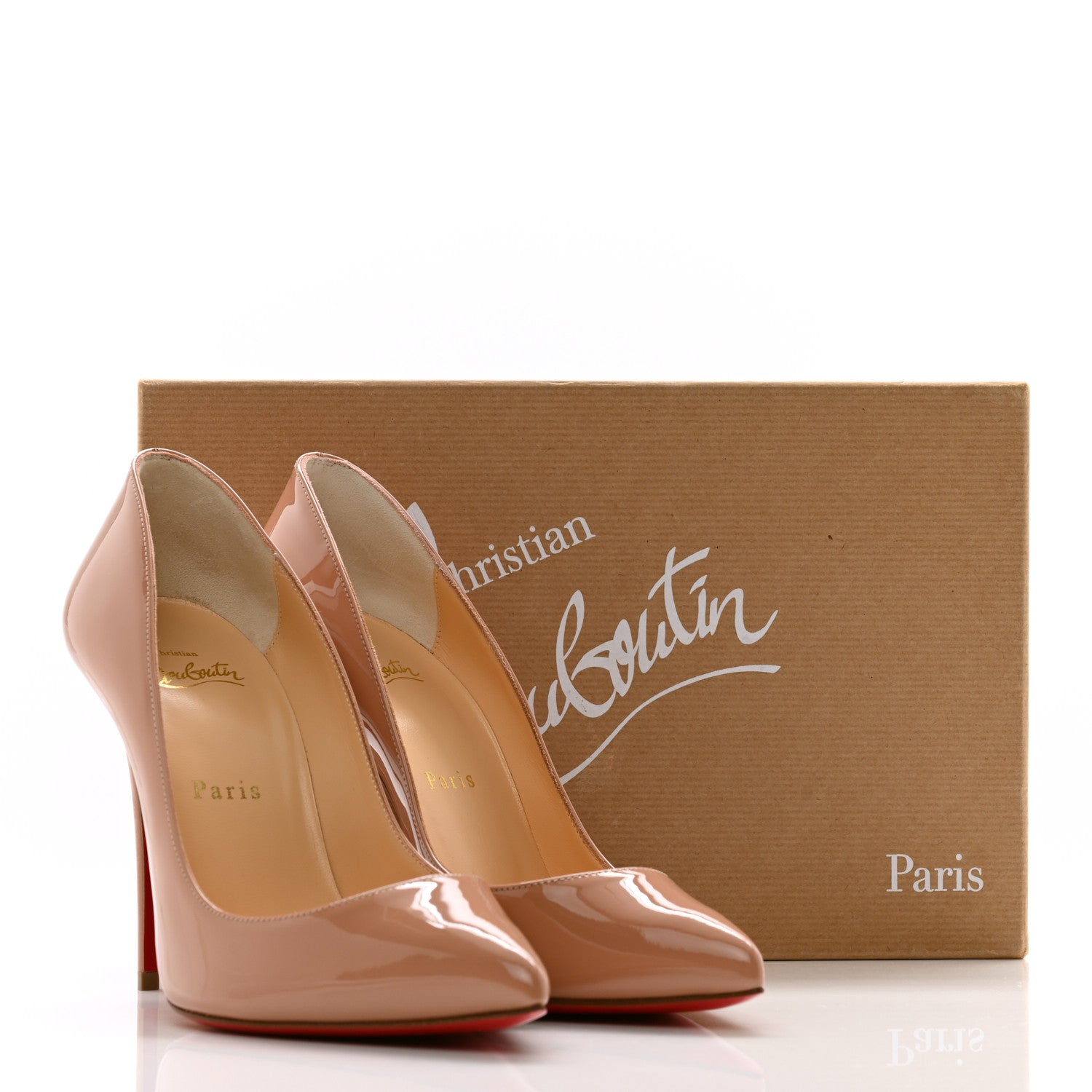 Christian Louboutin Patent Pigalle Follies 100 Pumps 37.5 Nude 8 of 8