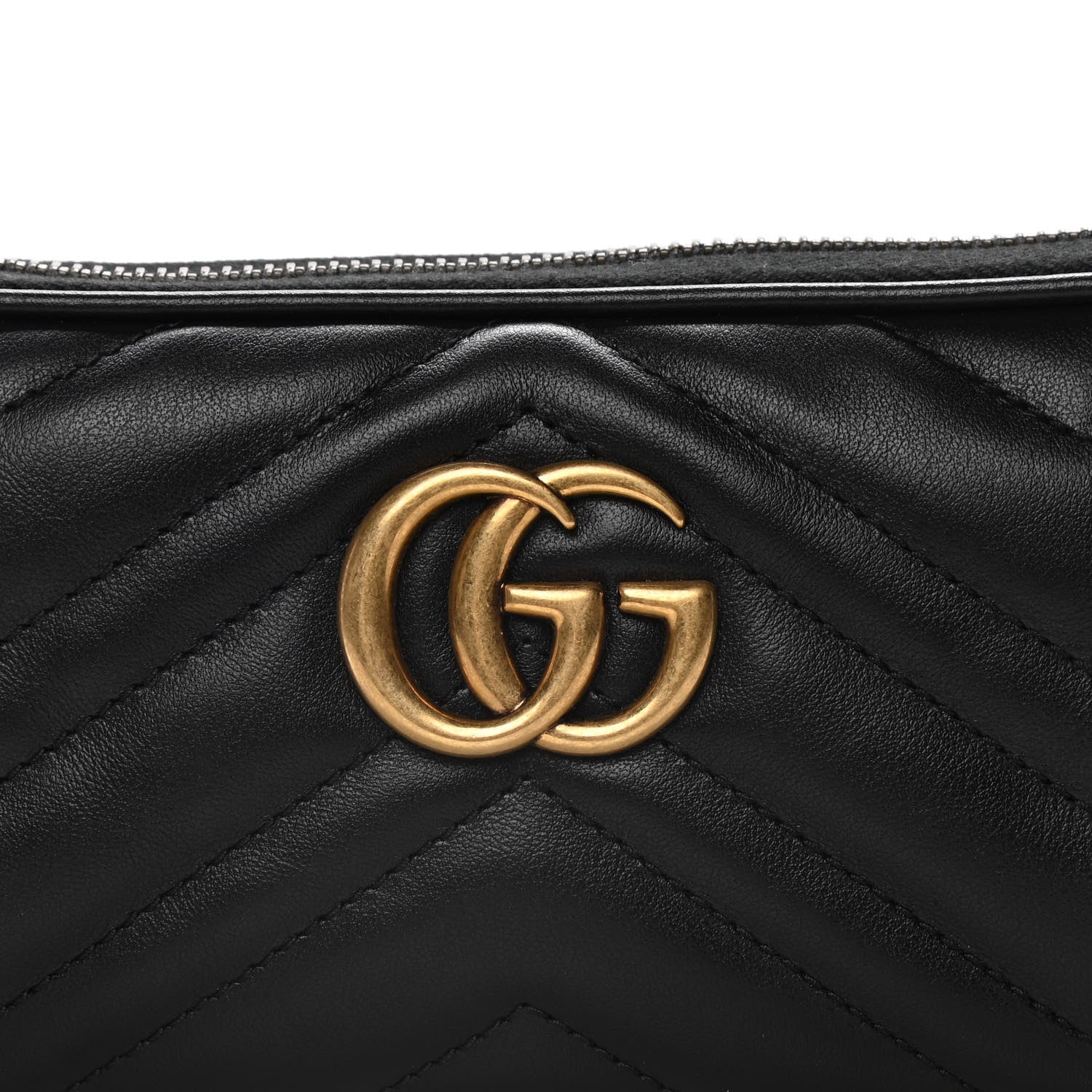 Gucci Calfskin Matelasse Mini GG Marmont Chain Crossbody Bag Black 7 of 10