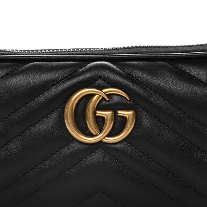 Gucci Calfskin Matelasse Mini GG Marmont Chain Crossbody Bag Black 7 of 10