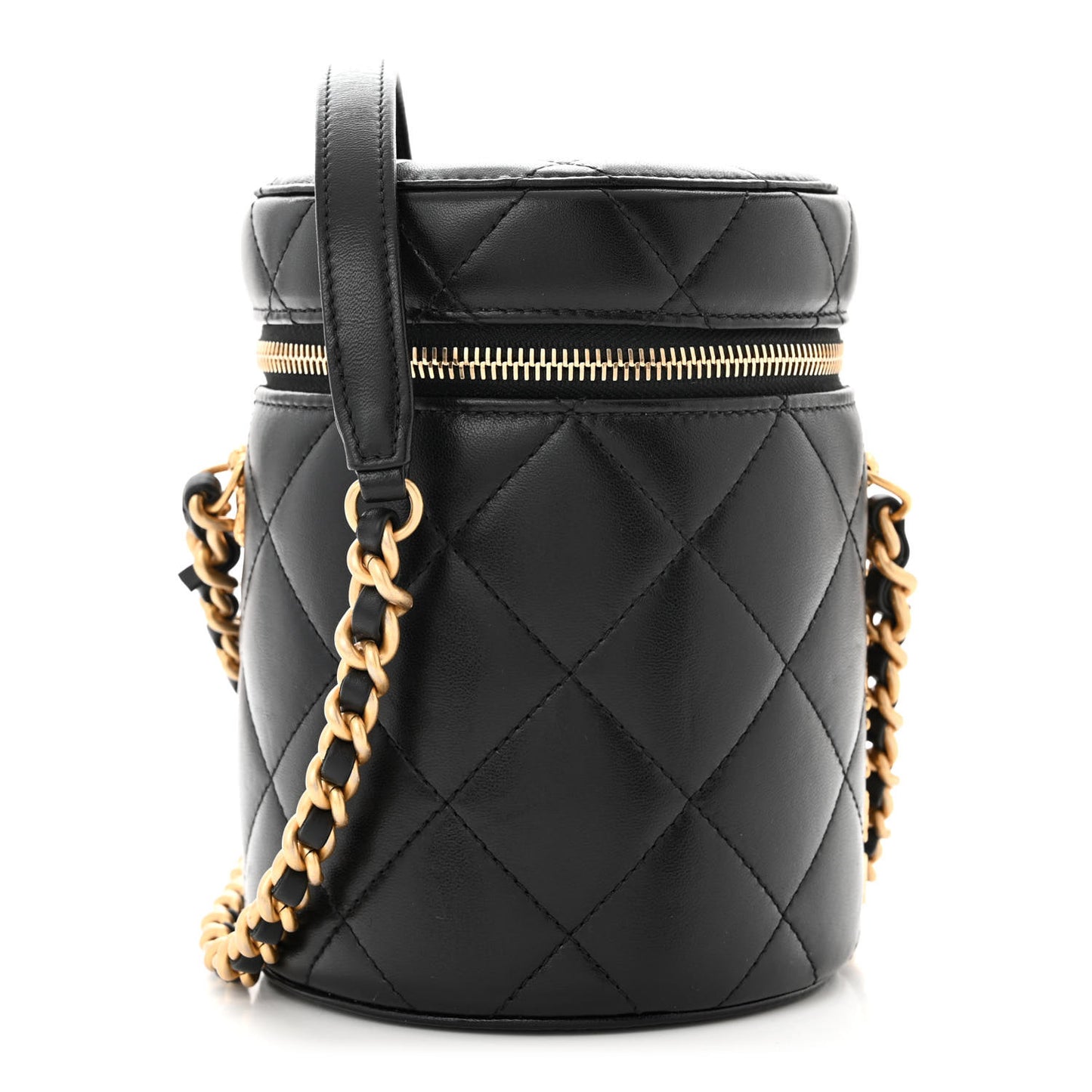 Lambskin Quilted Side Note Vanity Black
