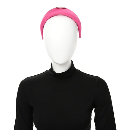 Prada Re-Nylon Metal Triangle Logo Headband Fuxia 2 of 8