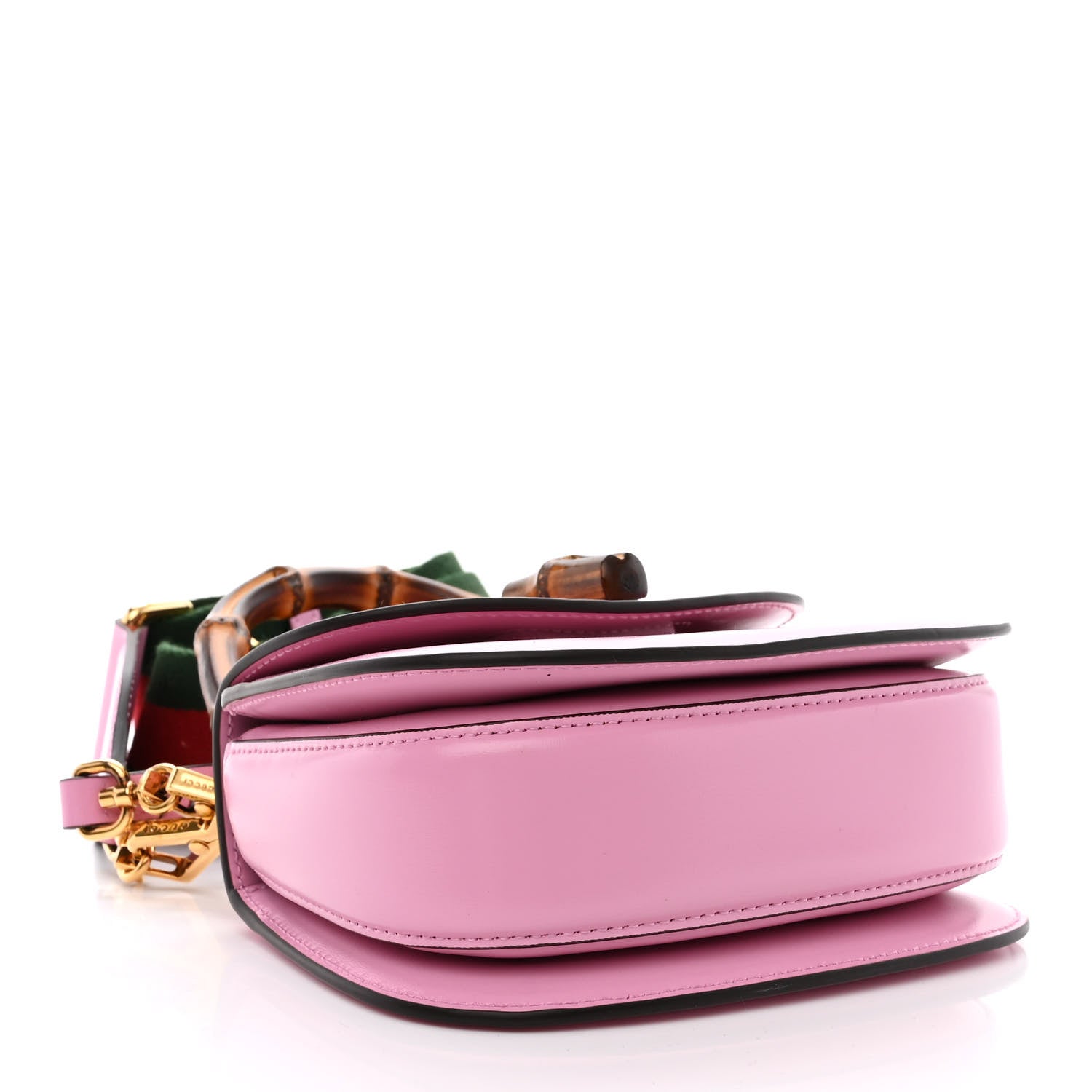 Gucci Boarded Dyana Lux Calfskin Web Mini Bamboo 1947 Top Handle Bag Nice Pink 4 of 10