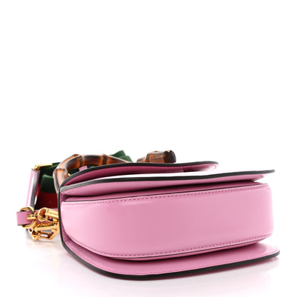 Gucci Boarded Dyana Lux Calfskin Web Mini Bamboo 1947 Top Handle Bag Nice Pink 4 of 10
