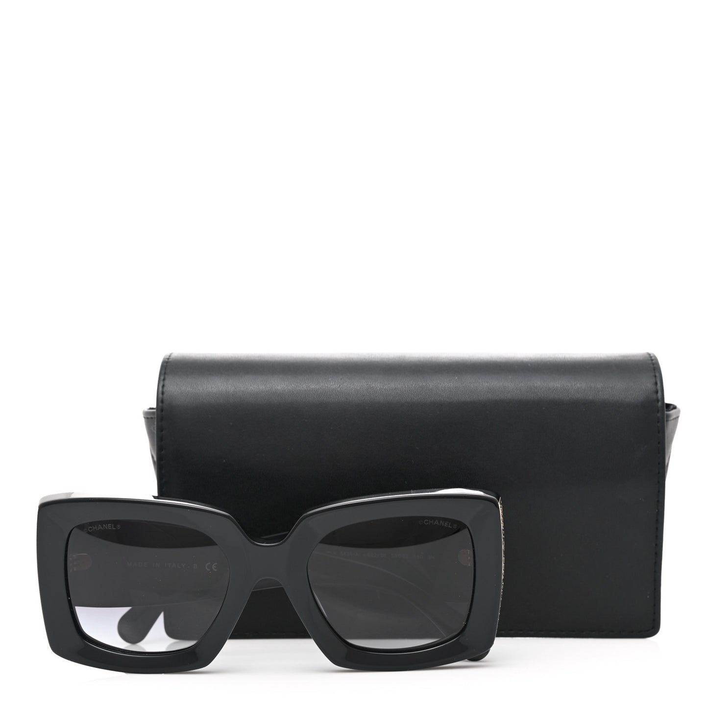 Acetate Rectangle Sunglasses 5435 Black