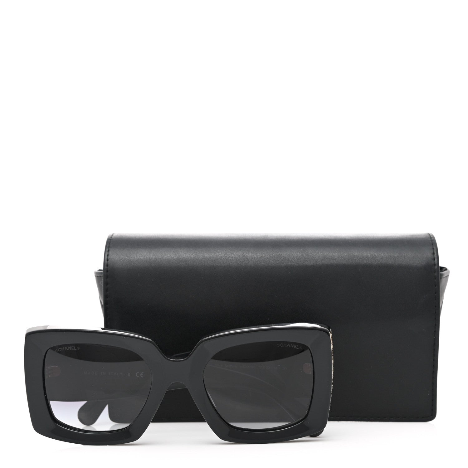 Chanel Acetate Rectangle Sunglasses 5435 Black 7 of 7