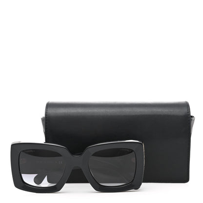 Chanel Acetate Rectangle Sunglasses 5435 Black 7 of 7
