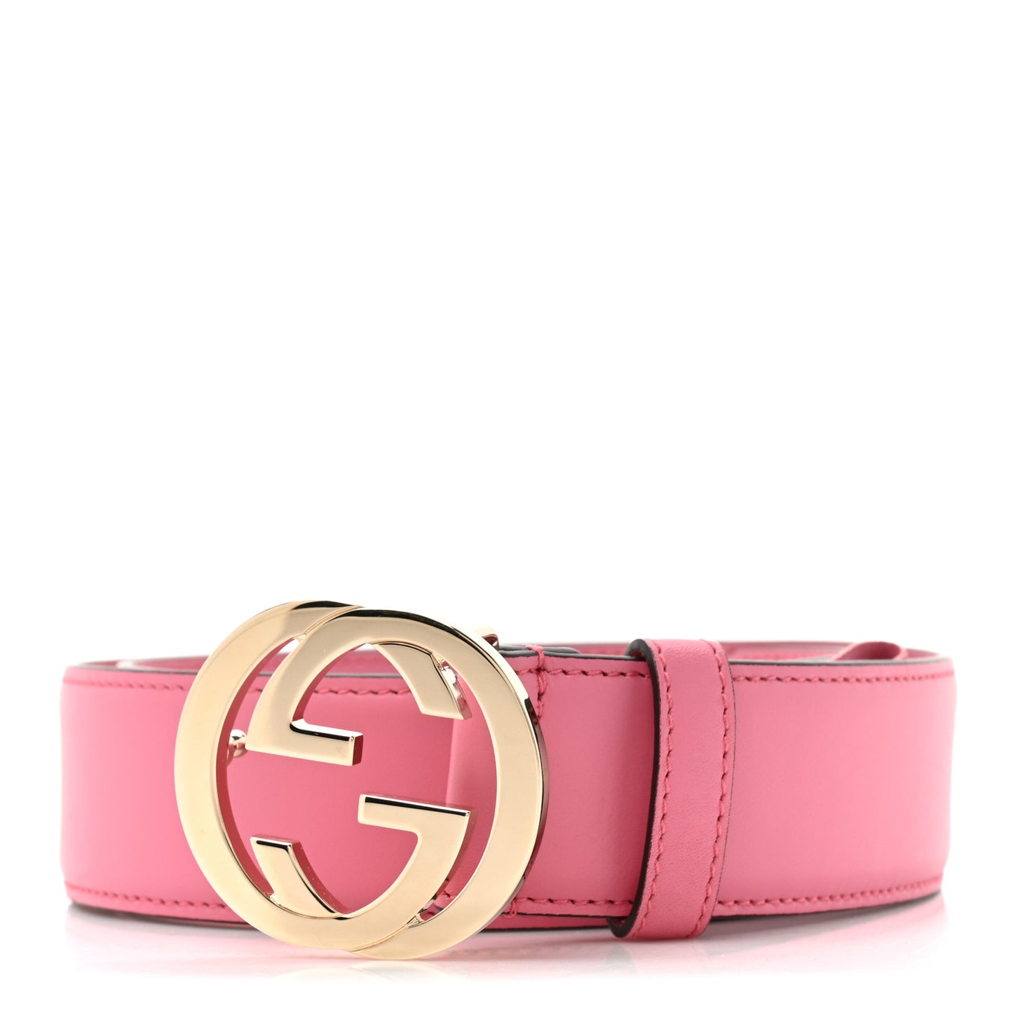 Moon Calfskin Interlocking G 37mm Belt 90 36 90 36 Glossy Pink
