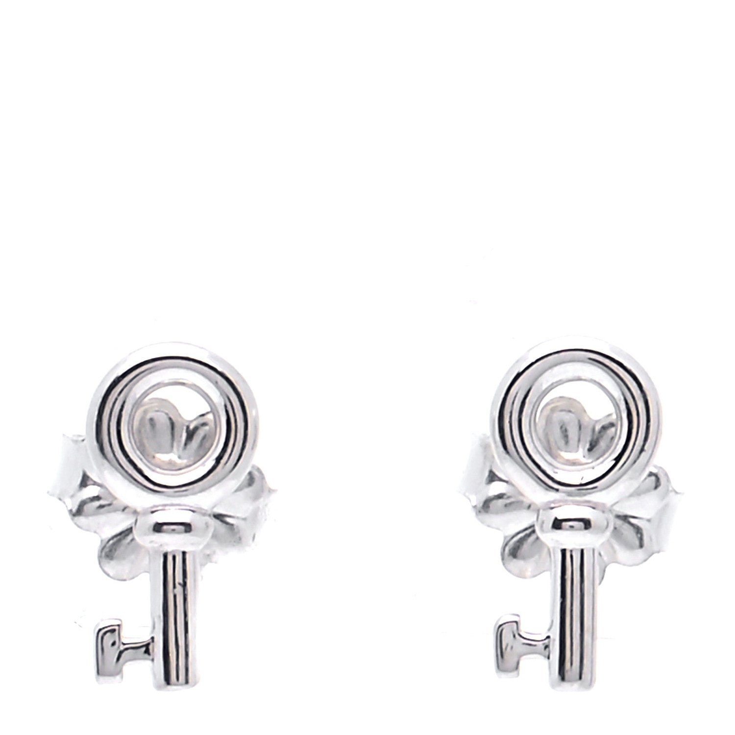 Tiffany Sterling Silver Key Earrings 1 of 4