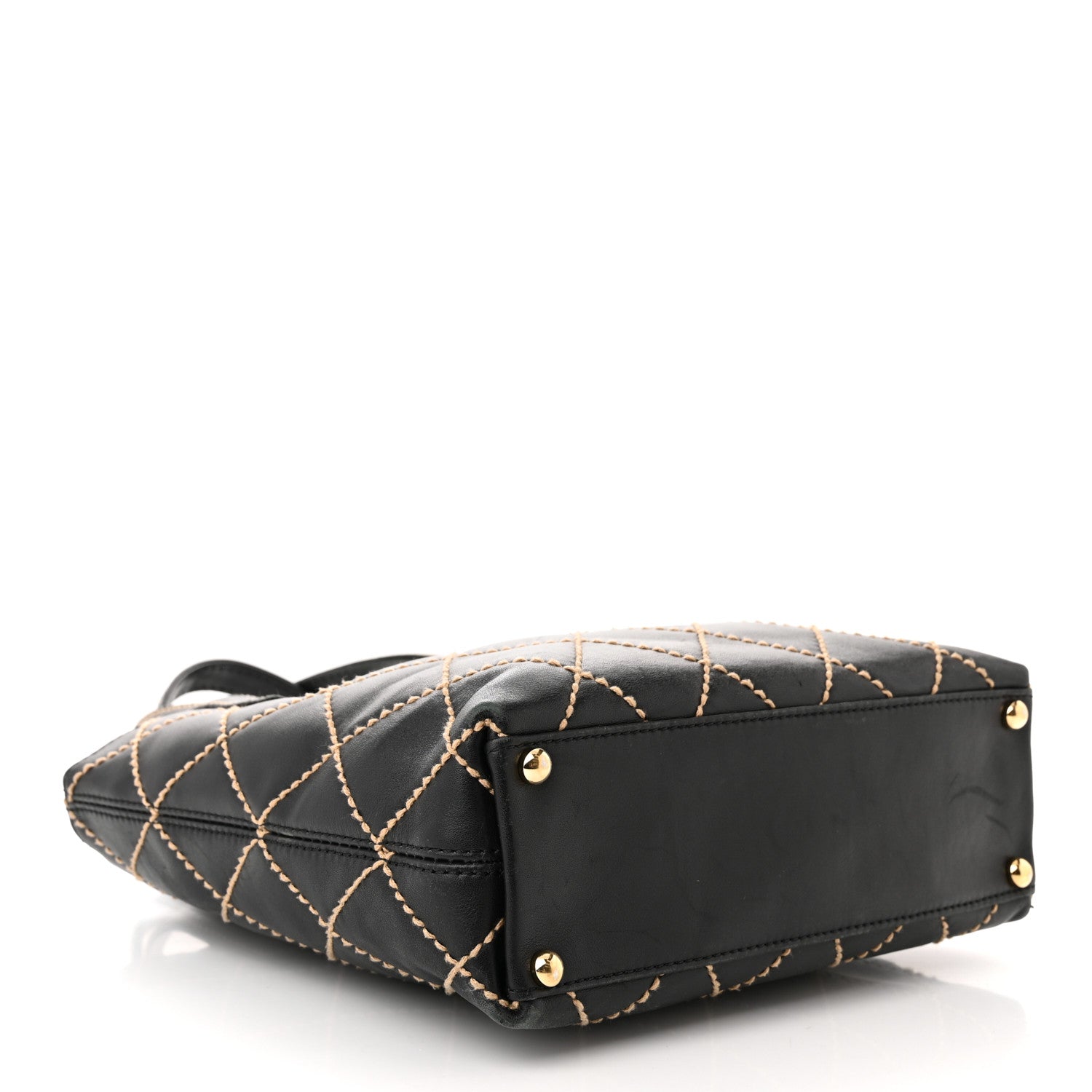 Chanel Calfskin Stitch Small Surpique Tote Black 4 of 12