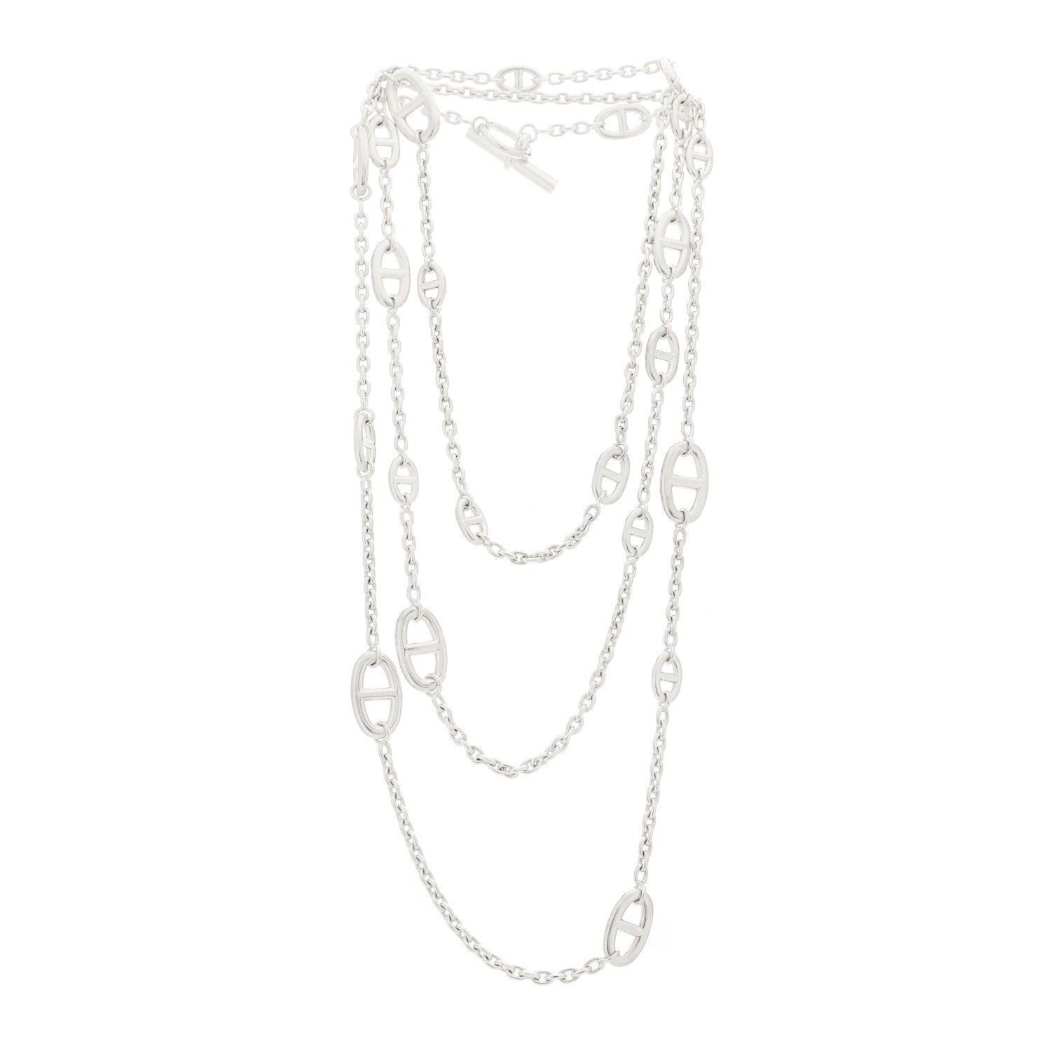 Hermes Sterling Silver Farandole Necklace 160 3 of 6